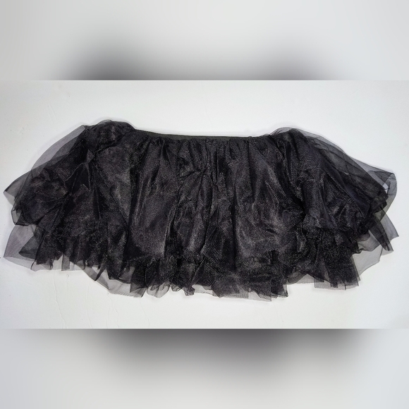 Amscan Black Ruffled Tutu Whimsigoth Goth Emo Cosplay Mini Skirt, OS - Picture 1 of 7